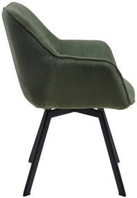 Jedálenská stolička Jordi Cord - zelená
