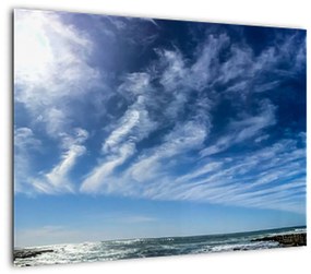 Sklenený obraz oblohy s mraky (70x50 cm)