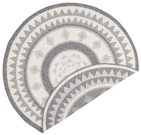 NORTHRUGS - Hanse Home koberce Kusový koberec Twin Supreme 103413 Jamaica grey creme – na von aj na doma - 140x140 (priemer) kruh cm