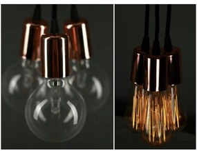 Stropné svietidlo Edison 5, chrómové telo svietidla