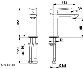 KFA Armatura 4422-815-00 - Umývadlová batéria + výpust AGAT 15,2 cm lesklý chróm