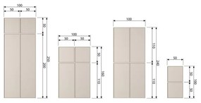Krémová modulárna skriňa z borovicového dreva 50x50 cm Daily – vtwonen