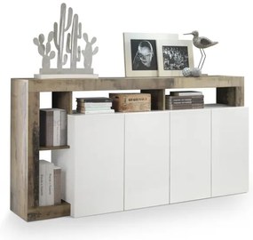 Komoda LENOR biela/hnedá