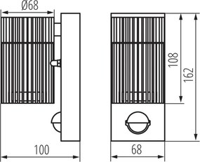 Kanlux 46202 - Vonkajšie nástenné bodové svietidlo so senzorom RADILO 1xGU10/11W/230V IP44 čierne