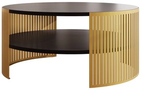 Konferenčný stolík Zinzit Gold, Farba: zlatá/biely mramor