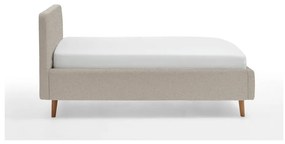 Béžová čalúnená dvojlôžková posteľ s úložným priestorom s roštom 140x200 cm Mattis – Meise Möbel