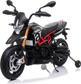 LEAN CARS Elektrická motorka pre deti Aprilia A007, čierna