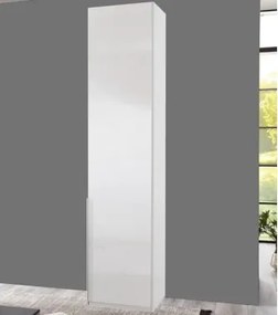 Šatníková skriňa New York D, 45 cm, biela / biely lesk%
