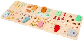 Drevené puzzle so zvieratkami - učenie sa počítať