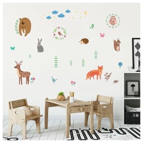Súprava nástenných detských samolepiek Ambiance Scandinavian Animals of The Forest