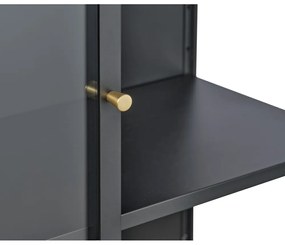 Čierna kovová vitrína 90x160 cm Carmel – Unique Furniture