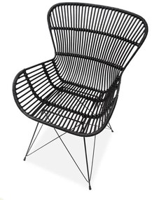 ZÁHRADNÁ RATANOVÁ STOLIČKA VIKI ČIERNA