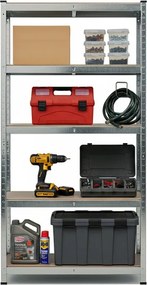 Regál 180x70x30 cm pozinkovaný 5-policový, nosnosť 875 kg