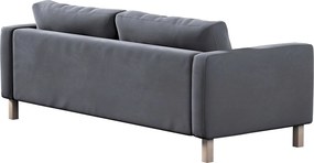 Poťah na sedačku Karlstad (nerozkladací, 3-miestny, krátky) farba produktu sivá látka lesklá, zamatová