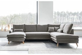 Sivá rozkladacia rohová pohovka (pravý roh/do tvaru "U") Charming Charlie – Miuform