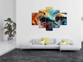 Obraz - Maľba delfínov (150x105 cm)