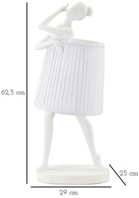 Biela stolová lampa s textilným tienidlom (výška 62,5 cm) Ballet – Mauro Ferretti