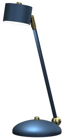 EUlight Stolná lampa Arena, 1x tmavomodré kovové tienidlo, db/g