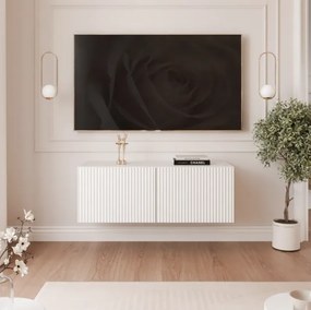 TV skrinka DOROTHY závesná 100cm biela drážkovaná