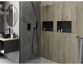 Mexen X-Wall-NR, polička na zapustenie pod obklad bez goliera 45 x 30 cm, čierna matná, 1971453010