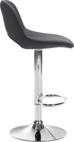 Barová stolička Camden - koženka, chróm rám - Čierna