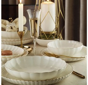 24-dielna jedálenská súprava biela/zlatá/porcelán