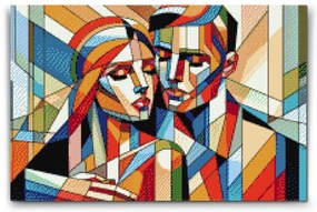 Gario Diamantové maľovanie Zamilovaný pár Rozmery: 80 x 120 cm, Rámovanie: Iba zrolované plátno, Diamanty: Okrúhle