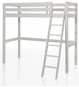 Biela detská vyvýšená posteľ Vipack Pino, 90 x 200 cm