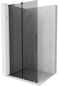 Mexen Velar L, posuvná sprchová zástena Walk-in 120 x 200 cm, 8mm šedé sklo, brúsený grafit, 871-120-003-43-95