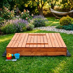 Drevené uzavreté pieskovisko 150x150 cm Springos SB150ZZ - impregnované