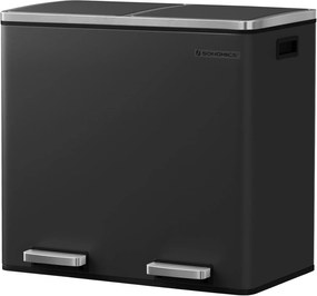 Odpadkový koš Gerry 2x24 l černý/stříbrný