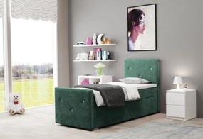 Čalúnená posteľ boxspring COLITA + topper, 100x200, riviera 62, pravá