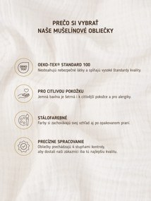 Mušelínové obliečky - Alexia Duo olivová/prírodná 140 × 200 cm, 70 x 90 cm