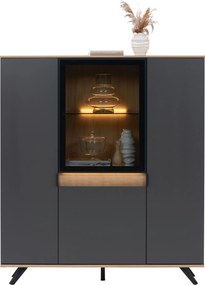 XXXLutz VYSOKÁ KOMODA, sukový dub, antracitová, farba duba, 130,5/134,6/42 cm Dieter Knoll - Komody - 001770000709