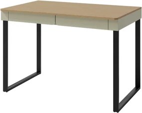 Písací stôl so zásuvkami Lucky, eukalyptovo zelená/baltský dub%