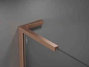 Mexen Kioto L, sprchová zástena Walk-In 100 x 200 cm, 8mm číre sklo, medený matný profil, 800-100-103-65-06