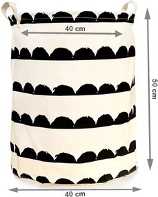 Kôš na prádlo Plejo Typ 2 - biela / čierny vzor
