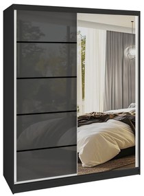 Šatníková skriňa SERENITY 133 cm šedý lesk MGB SERENITY SZP6/0/B/S/0/HIAL