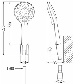 Mexen Sabre R74 vaňová sada, chróm - 72103R74-00