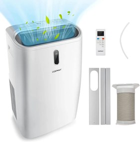 5 v 1 klimatizácia 14000 BTU vykurovanie a chladenie a ventilátor a odvlhčovanie Prenosná klimatizácia pre 40 ㎡ 44,5 x 39 x 77 cm biela
