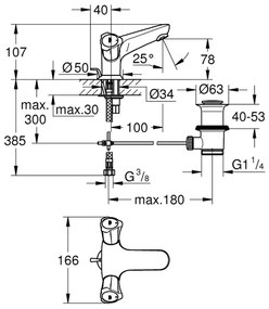 GROHE 21390001 - Umývadlová batéria COSTA L DN 15 lesklý chróm