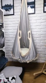 Závesný vak LILI - ecru / sivý