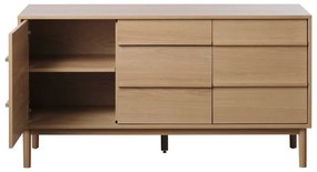 Nízka komoda v dekore duba v prírodnej farbe 75x140 cm Ponza – Unique Furniture