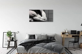 Obraz na skle Sval black and white 100x50 cm