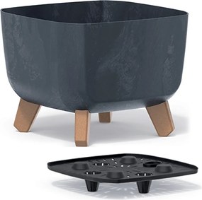 Plastový kvetináč na nožičkách DGQL240E 24 cm - antracit