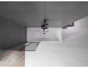 Mexen Velar L, 2-krídlová posuvná vaňová zástena 70 x 150 cm, 8mm šedé sklo, brúsený grafit, 896-070-003-41-66