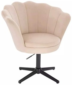 LuxuryForm DESIGN Kreslo FREY VELUR na čiernom kríži - krémové