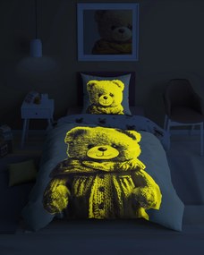 Posteľná obliečka svietiaca Teddy 140x200/70x80 cm – 100 % bavlna
