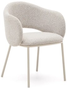 Slonovinové čalúnené jedálenské kreslo Maina – Kave Home