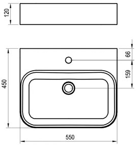 Ravak XJX01155006 - Umývadlo na dosku CERAMIC SLIM 55x45 cm keramika/biela